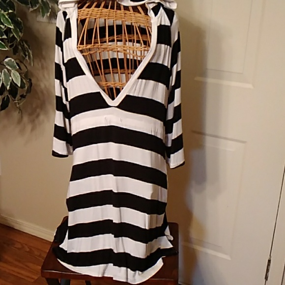 Kenneth Cole Striped Hooded Dress - Picture 3 of 8